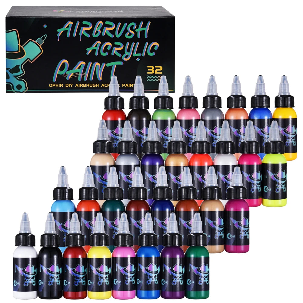 OPHIR 24/32 Colors Airbrush Acrylic Pigment Ink