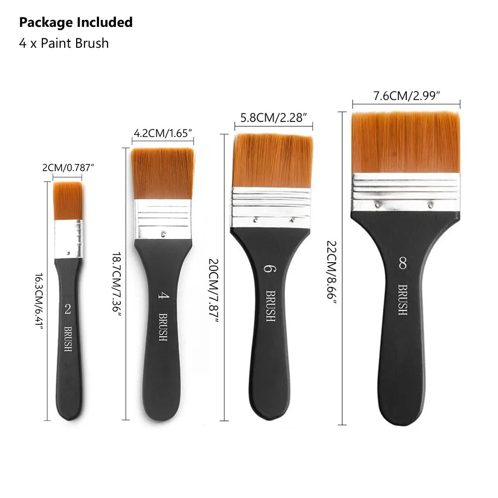 Nylon Paint Brush Wooden Handle