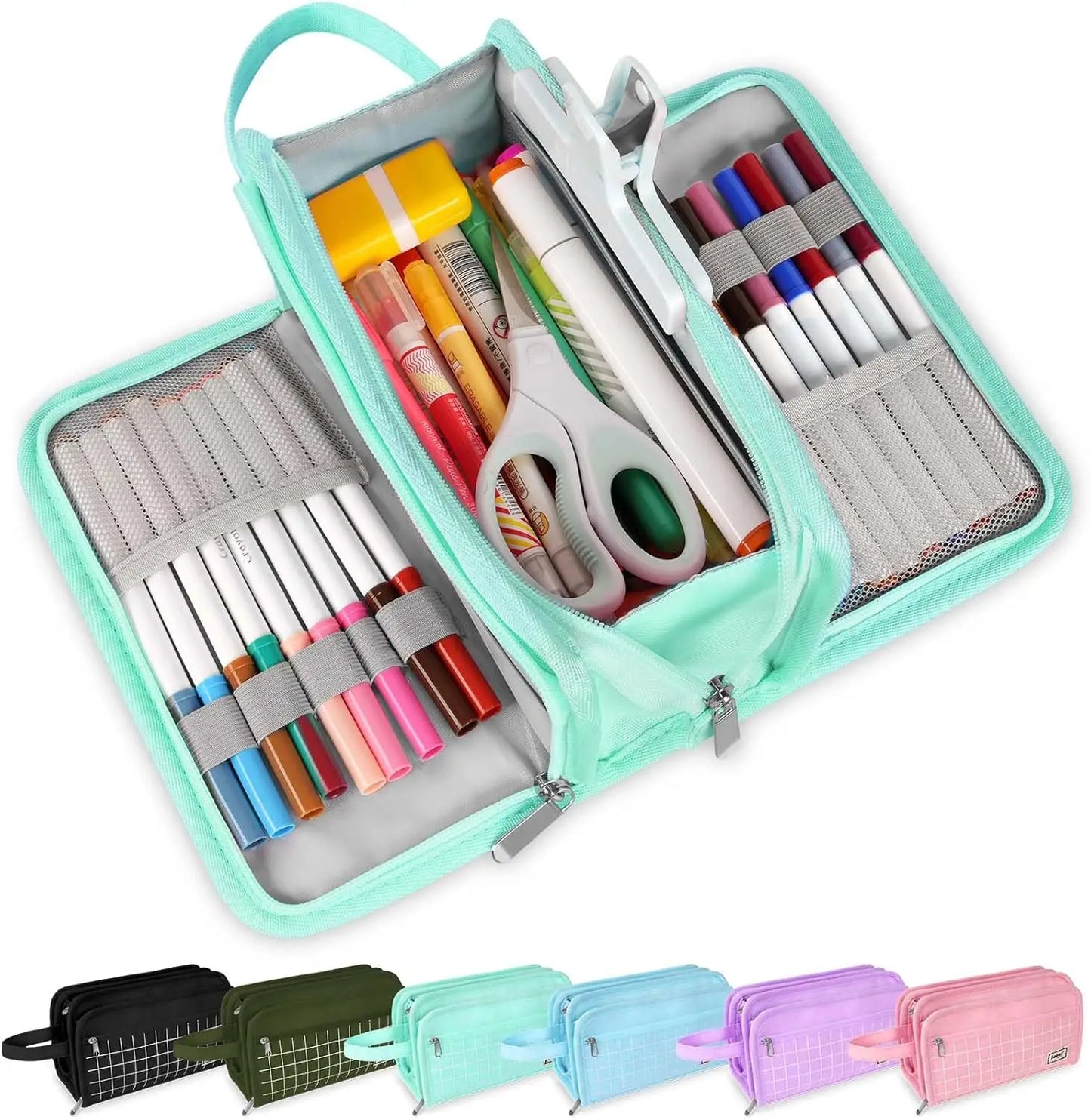 Large Pencil Case, Bag with 3 Compartment