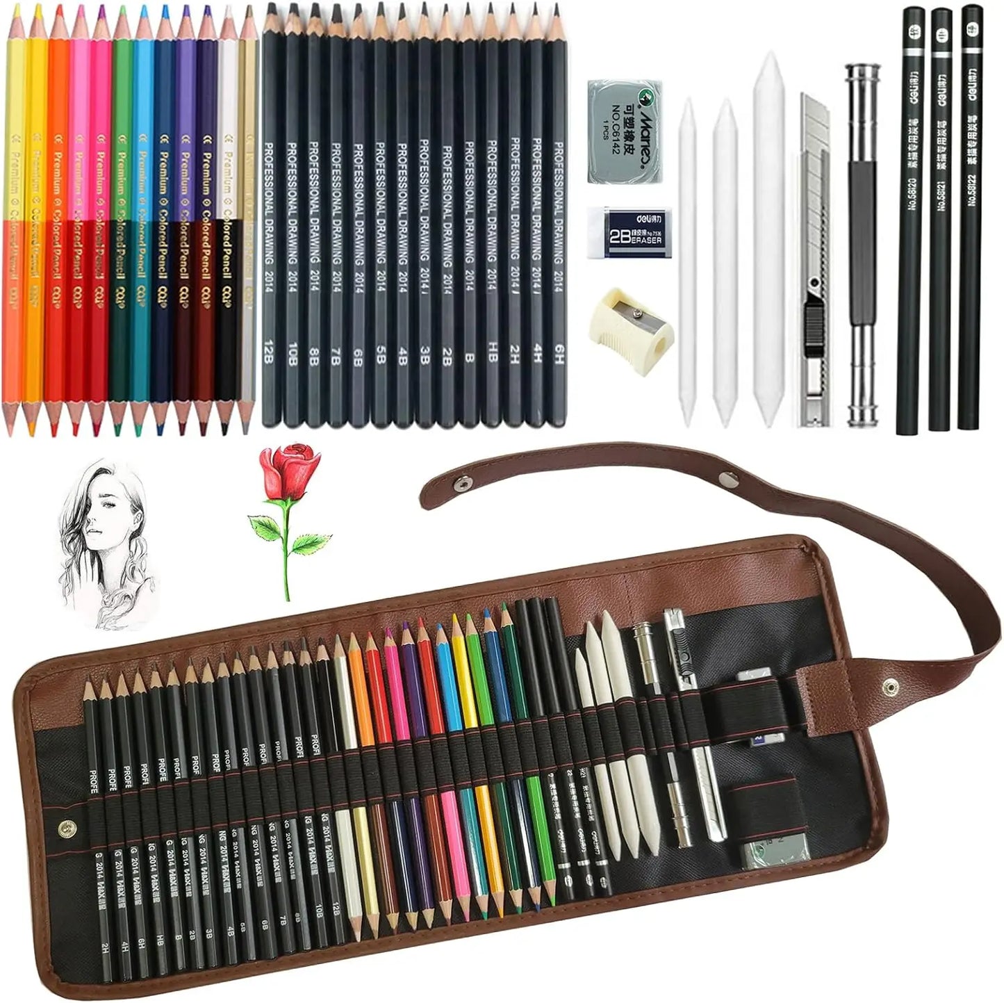 Drawing Pencils, 26/30/38pcs Sketching Pencils