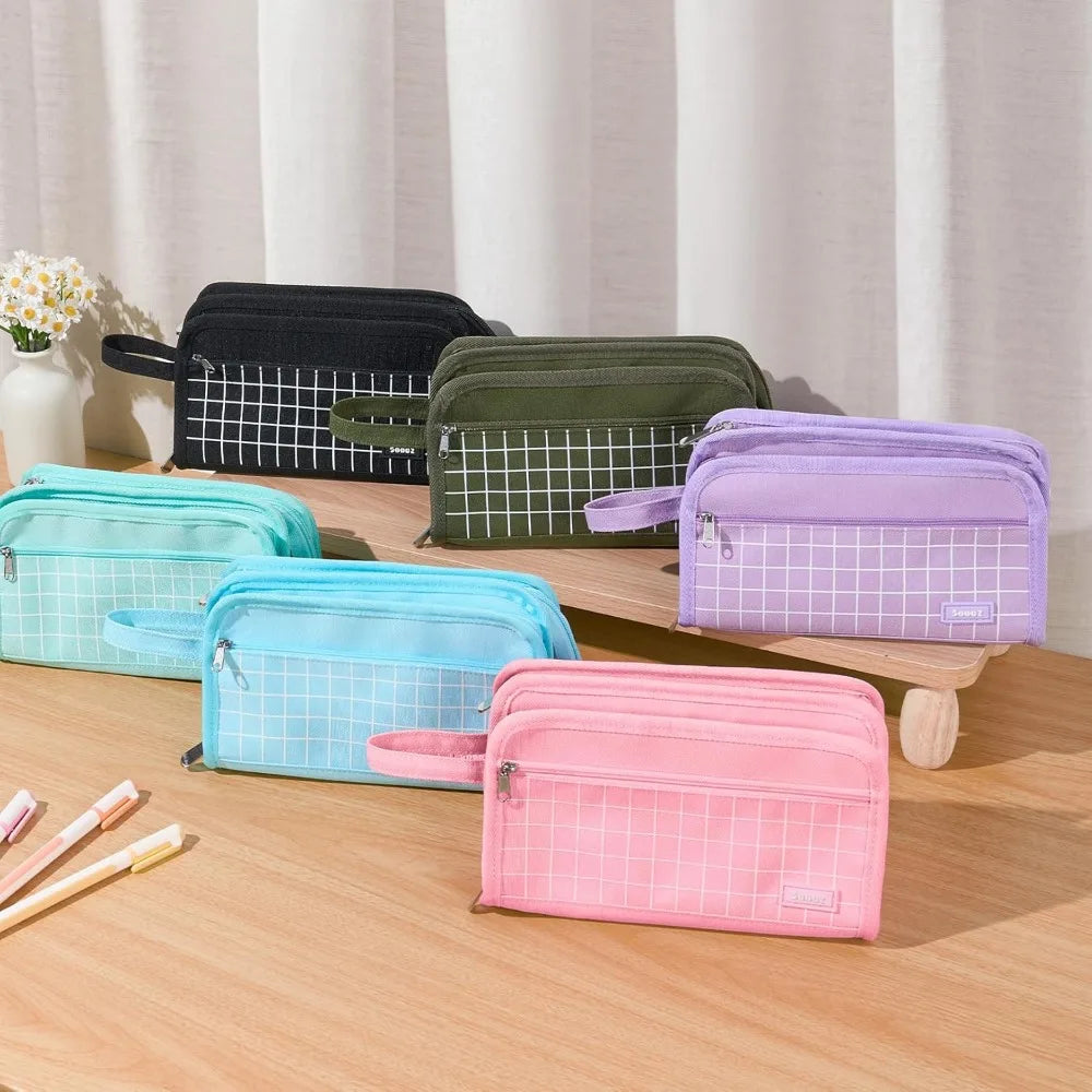 Large Pencil Case, Bag with 3 Compartment