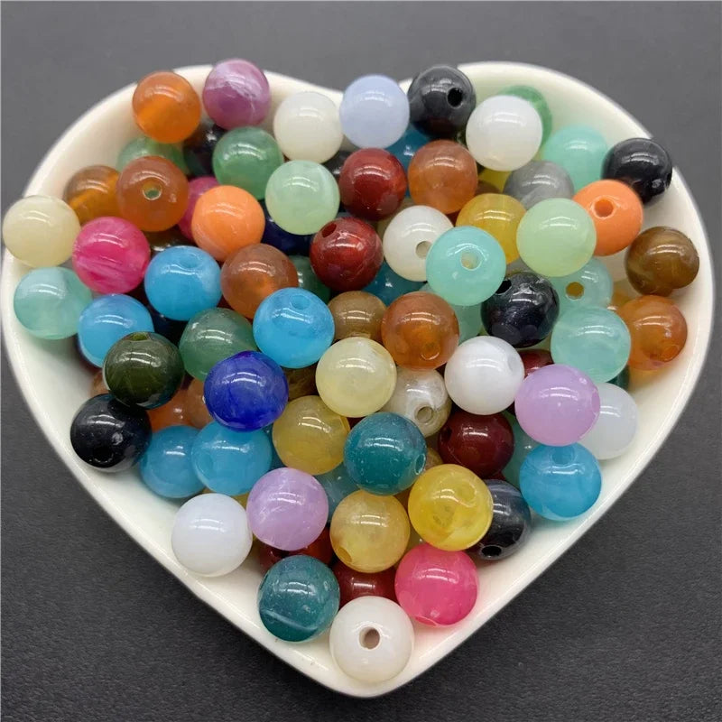 Acrylic Round Cat's Eye Beads For Jewelry