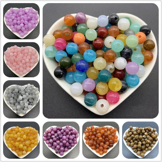 Acrylic Round Cat's Eye Beads For Jewelry