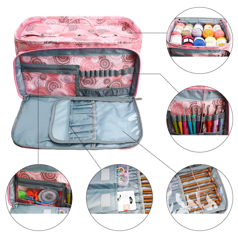 Knitting Storage Bag Crochet Bag Multifunctional Tote