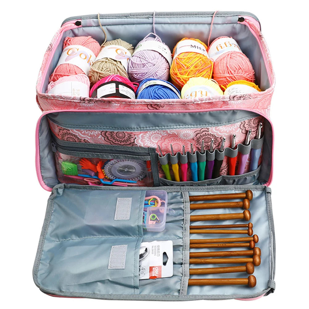 Knitting Storage Bag Crochet Bag Multifunctional Tote